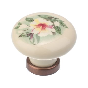 Porcelain Knob "Roma" Antique Bronze / White
