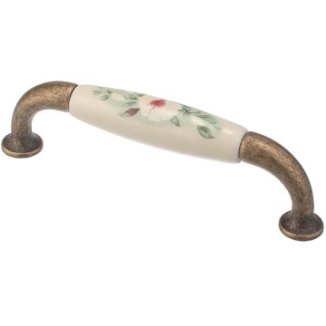 Porcelain Handle "Roma" Ivory / Antique Bronze