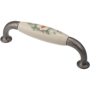 Porcelain Handle "Roma" Ivory / Antique Pewter