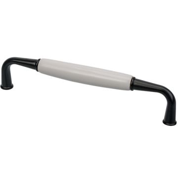 Porcelain Handle 'Saga' Black / White
