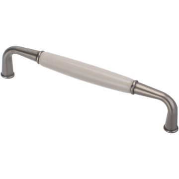 Porcelain Handle 'Saga' Patinated Nickel / Cream