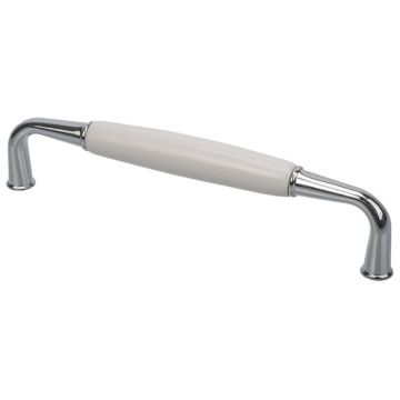 Porcelain Handle 'Saga' Polished Chrome / White