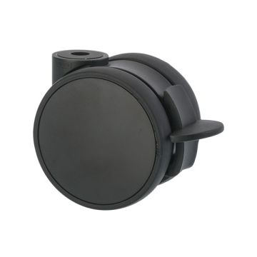 Furniture Caster 'Flat' Ø 75 Black / Black with Brake