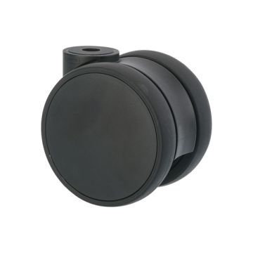 Furniture Caster 'Flat' Ø 75 Black / Black without Brake