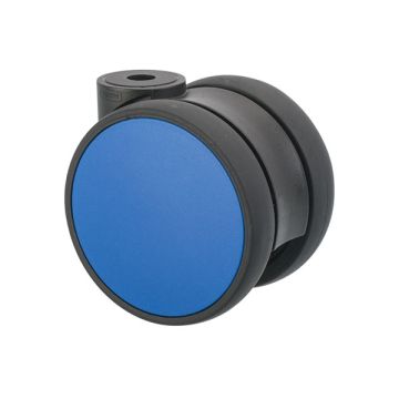 Furniture Caster 'Flat' Ø 75 Black / Blue without Brake