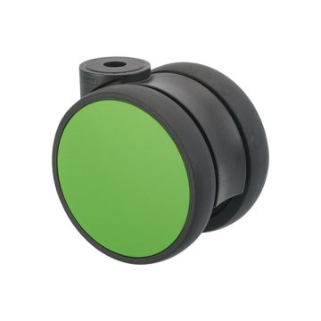 Furniture Caster 'Flat' Ø 75 Black / Green without Brake