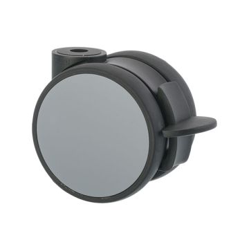 Furniture Caster 'Flat' Ø 75 Black / Grey with Brake