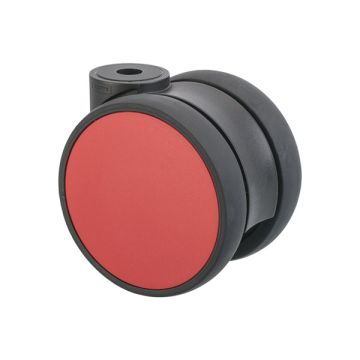 Furniture Caster 'Flat' Ø 75 Black / Red without Brake