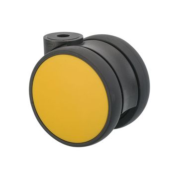 Furniture Caster 'Flat' Ø 75 Black / Yellow without Brake