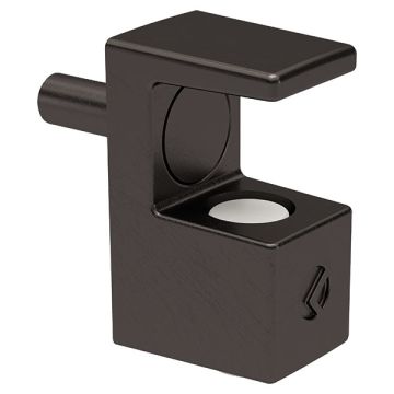 Glass Shelf Support 'Grace' for 5-6 mm Glass,  Black Nickel,  Ø3 mm Pin