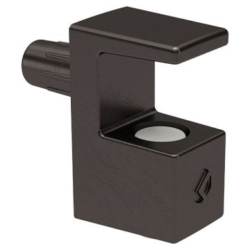 Glass Shelf Support 'Grace' for 5-6 mm Glass,  Black Nickel,  Ø5 mm Pin