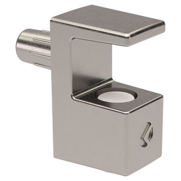Glass Shelf Support 'Grace' for 5-6 mm Glass,  Nickel,  Ø5 mm Pin