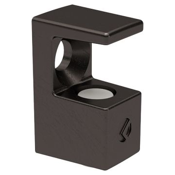 Glass Shelf Support 'Grace' for 5-6 mm Glass,  Black Nickel,  with screw hole