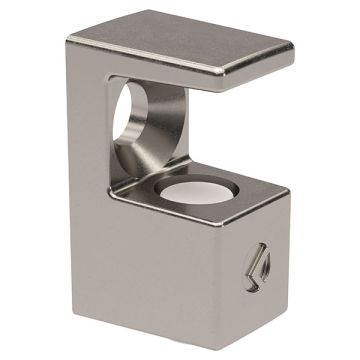 Glass Shelf Support 'Grace' for 5-6 mm Glass,  Nickel,  with screw hole