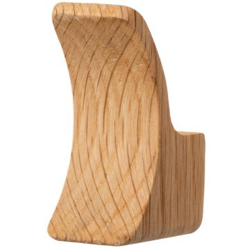 Hook 'Loop' Oak Clear Lacquered 63 x 28 mm