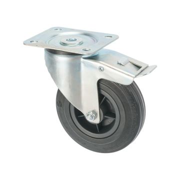 Industrial Swivel Caster Ø 125 with Brake Rubber