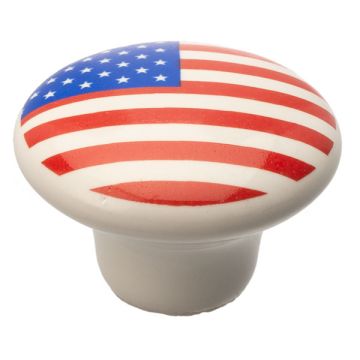 Cabinet Knob 'USA' Porcelain White