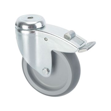 Swivel Caster Ø 125 with Brake and Bolt Hole