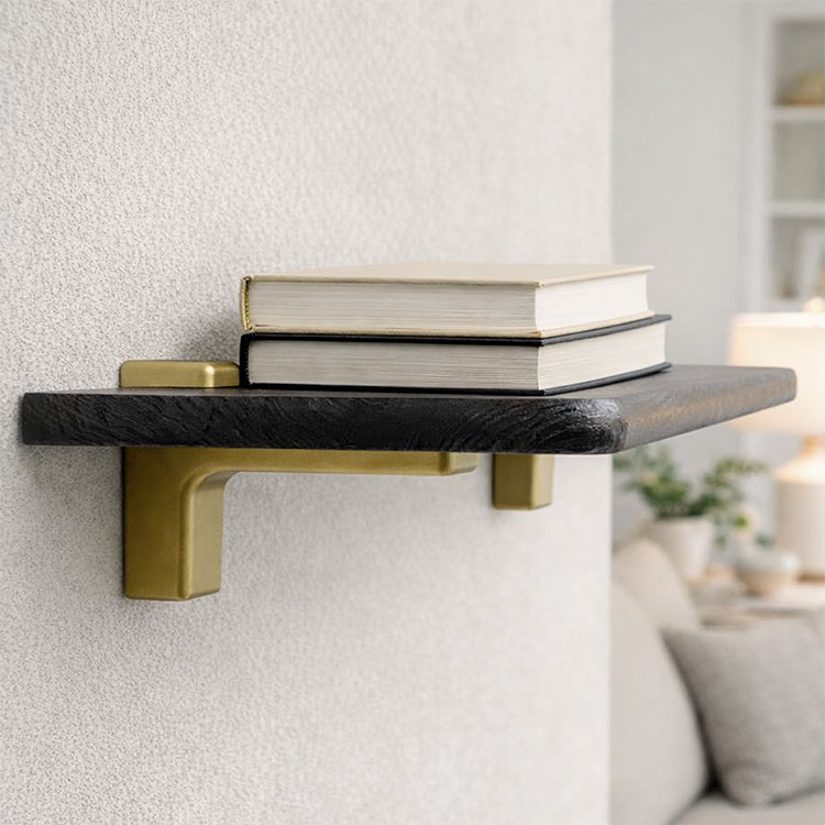 Bruno and Lino – elegant shelf brackets for glass and wooden shelves in a modern design