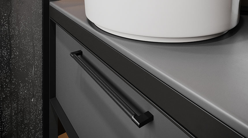 Arc Series black hooks and handles in industrial design